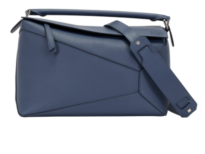 Large Puzzle Bag, &pound;1,800, Handbags, Blue, Leather, Front view